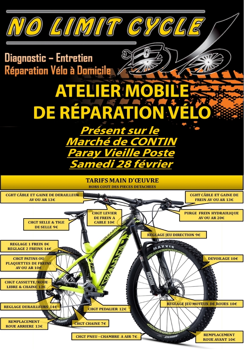 Marché de CONTIN Samedi 28 février Entretien réparation de vélos