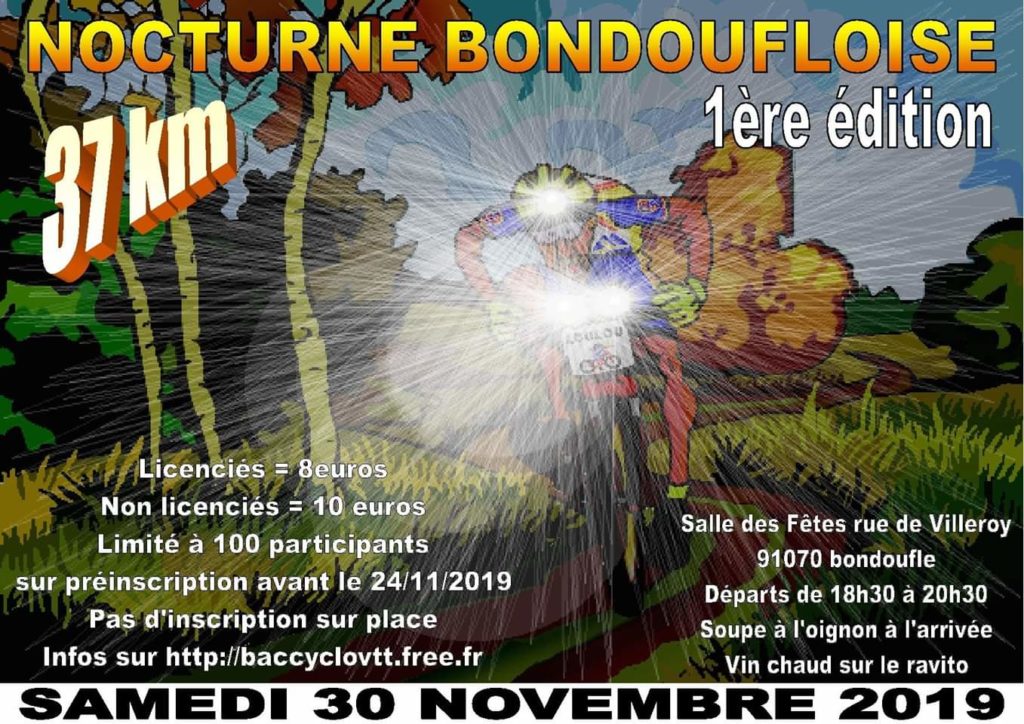 Randonnée vtt Nocture-Bondoufloise